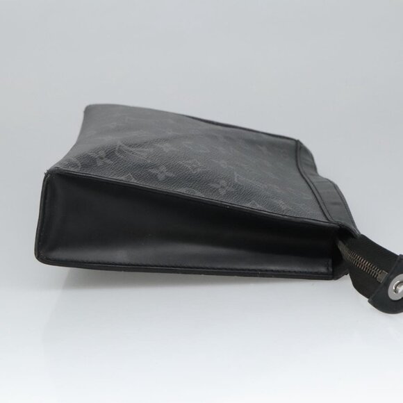 LOUIS VUITTON Monogram Eclipse Pochette Voyage MM Clutch Bag M61692 Auth 101256 - Picture 6 of 16